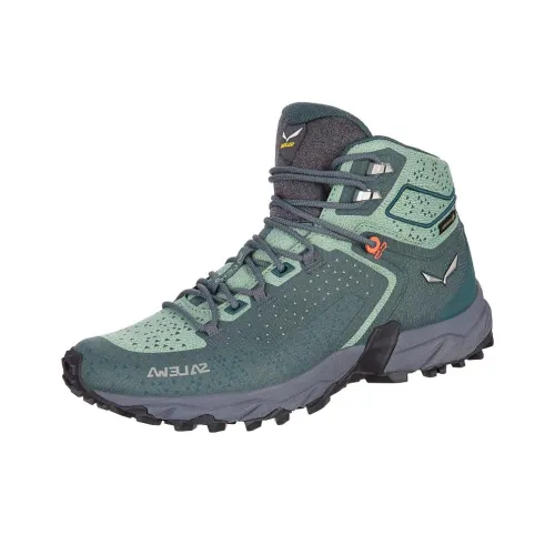 SALEWA Противоскользящий Износостойкий Дышащий Легкий MID Топ Походная обувь Женские Зеленый