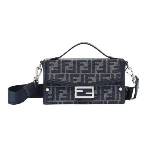 FENDI BaguetteTrunk Полиэстер Через плечо Одно плечо Сумка Мужская Синяя