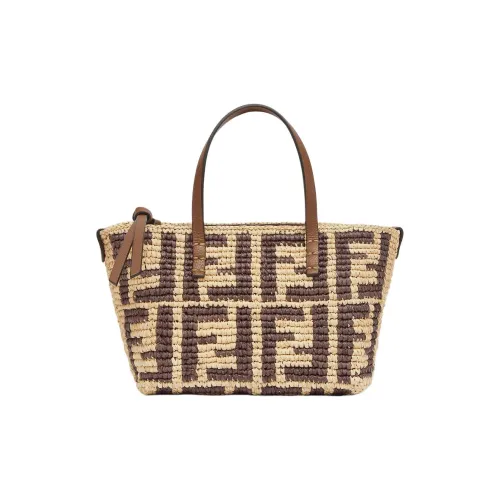 FENDI Рафия Сумка Сумка через плечо Сумка через плечо Мини Женская Коричневая
