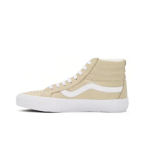 Vans Итальянский кожа Sk8 Hi Reissue высокие кроссовки для скейтбординга Unisex Light розовый