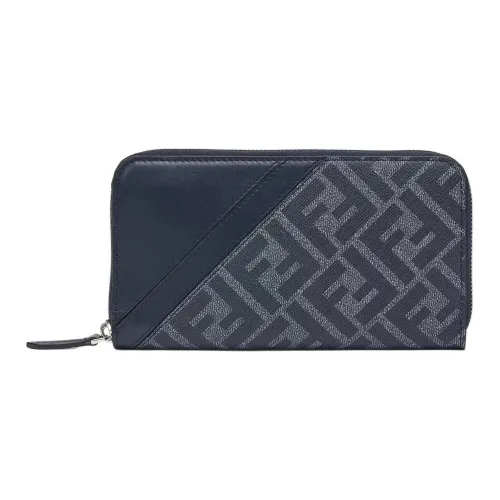 FENDI Телячья кожа Кошелек Мужской Синий