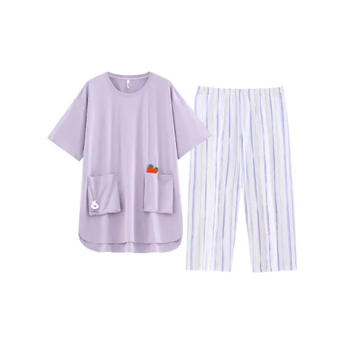 White Ran Pajama Комплект Женский Фиолетовый