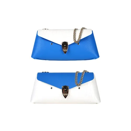 WANACCESSORY Коровья кожа Одно плечо Сумка Женская Кляйн-синий Заклятие «сжать обруч» Белый Caiman