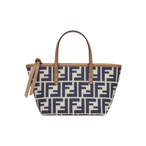 FENDI FF Телячья кожа Тоут Сумка Сумка для покупок Сумка через плечо Мини Женская Синяя