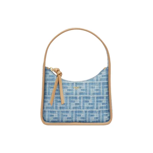 FENDI FF Denim Ткань Сумка Мини Женская Светло-Синяя