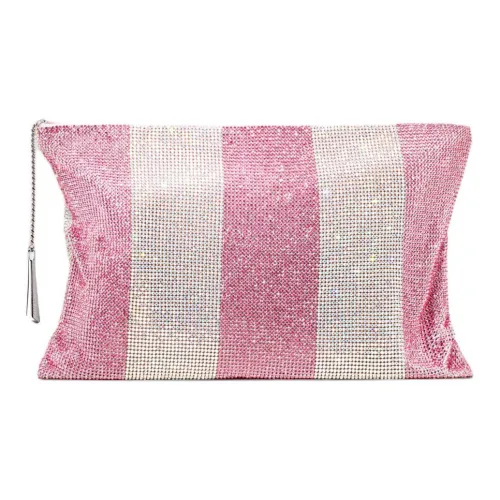 BENEDETTA BRUZZICHES Алюминиевый клатч из сетки женский розовый и серебряный
