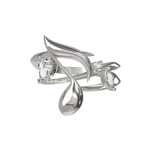 BOONEE Кольца из меди с покрытием из белого золота женские