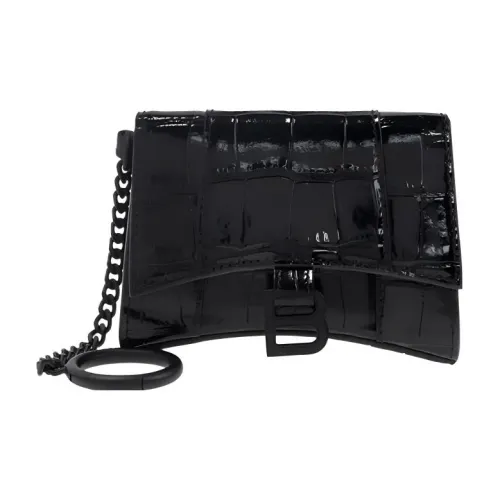 Balenciaga HOURGLASS Кожа Сумка Hourglass Картхолдер Клатч Женские Черный