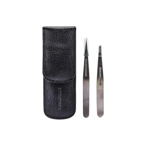 TWEEZERMAN Мини пинцет Комбинация Черная кожа Сумочка для украшений MAKE UP Инструменты 2 шт