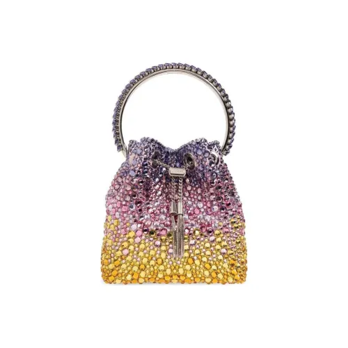 Jimmy Choo Ткань Patch Crystal Сумка-ведро Сумка Женская Sunset