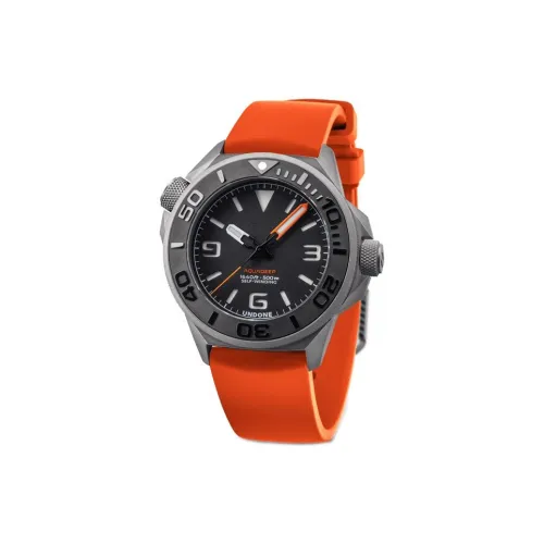 UNDONE Автоматический Механический Механизм Резиновый Ремешок Часы Мужские Черный Циферблат