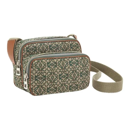 LOEWE Canvas Leather Shoulder Bag Unisex Khaki LOEWE Холст Кожа Плечевая Сумка Унисекс Хаки