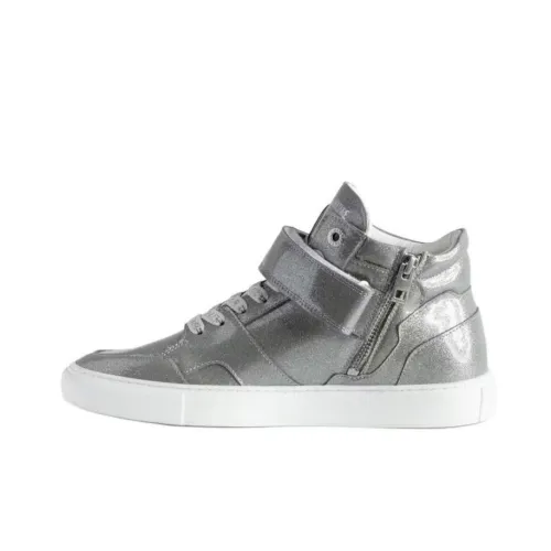 Zadig Voltaire ZV1747 MID Вспышка Кроссовки для скейтбординга Женские Серебряные