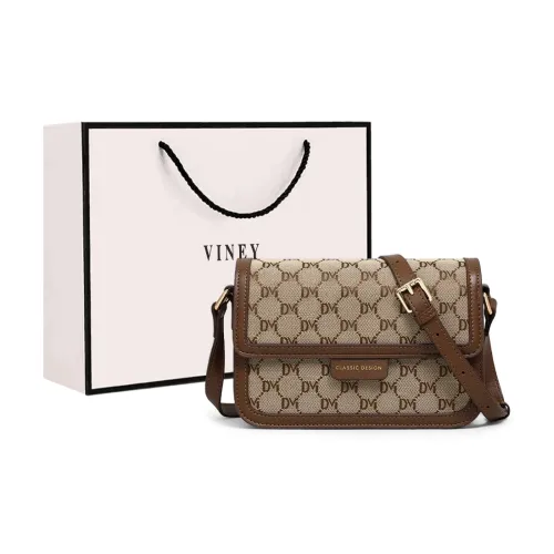 VINEY Сумка через плечо из ткани маленькая женская кофейного цвета