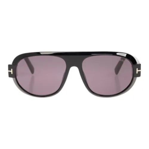 TOM FORD Металлический ацетат Ацетат Нерегулярная форма Солнцезащитные очки Мужской Черный