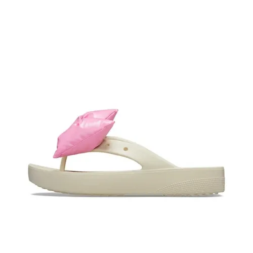 Crocs Устойчивые к истиранию Антибактериальные Шлепанцы Женские Белый Кость