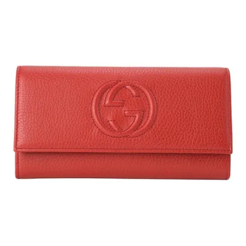 GUCCI Soho кожаный кошелек унисекс красный