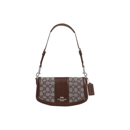 COACH Andrea Коровья кожа с тканью сумка через плечо средний размер женская дуб и кленовый коричневый
