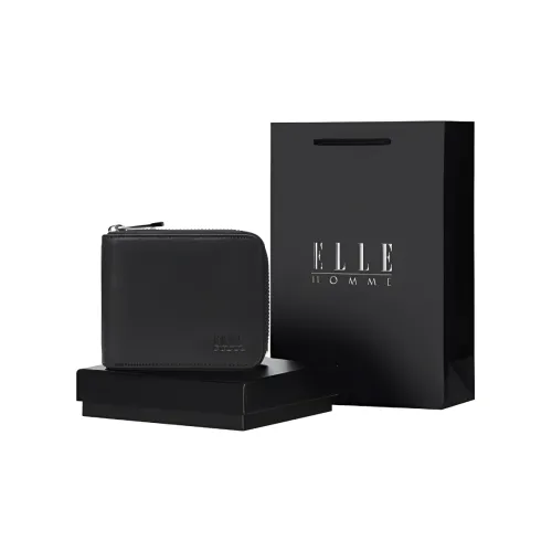 ELLE HOMME Натуральная кожа чековая ткань зажим кошелек маленький мужской однотонный