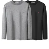 2-штучный топ (Светлый льняной серый + Черный) с плюшевым утолщенным / средним воротником, ветрозащитный