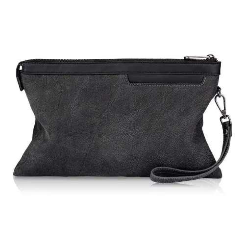 PABOJOE Сумка на запястье из натуральной коровьей кожи стандартная мужская черная