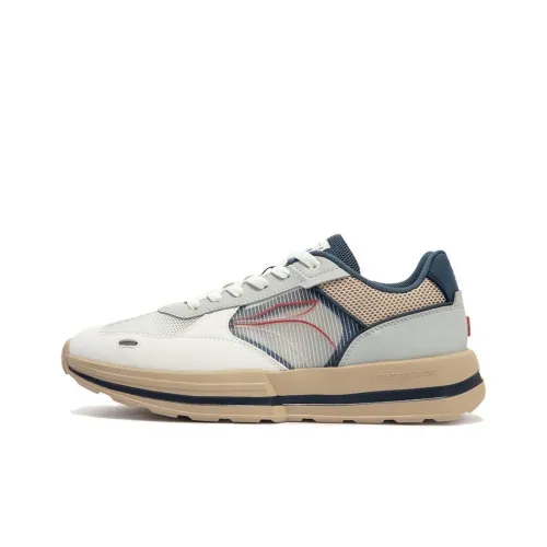 361° Slip-resistant Abrasion-resistant Low Top Casual Shoes Men's White Blue