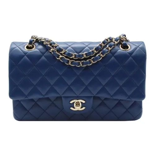 CHANEL Classic Flap CF Lambskin Сумка через плечо сумка среднего размера женская синяя