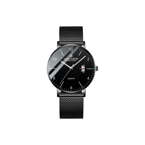 LOUIE JUELEN Кварцевый механизм Мужские часы 40 мм Черный
