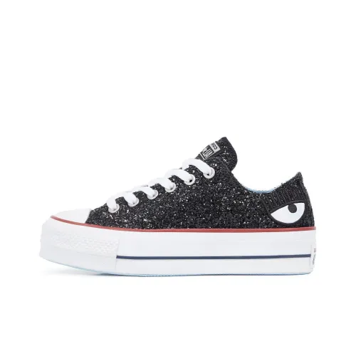 CHIARA FERRAGNI x Converse All Star Lift Low Top Low Top Canvas Shoes Women's Black White