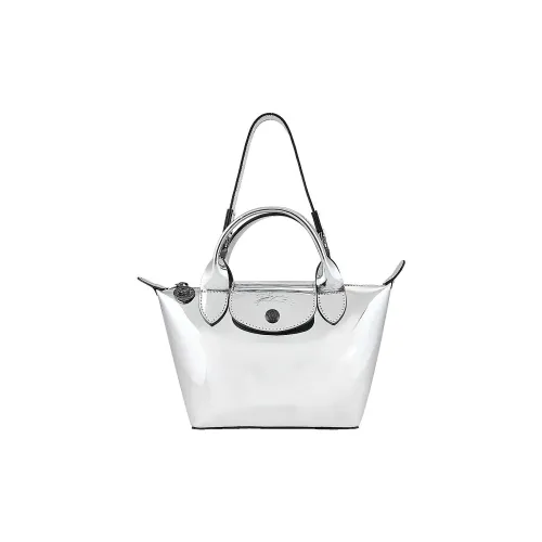 LONGCHAMP Le Pliage Cuir Холст Сумка Мини Женская Серебряный