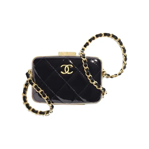 CHANEL Sheepskin Сумка Косметичка Сумка через плечо Маленькая Женская Черная