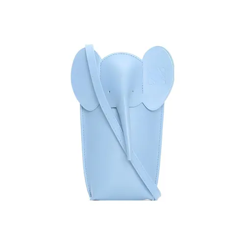 LOEWE Совместное издание Elephant Pocket Корова Кожа Чехол для телефона Сумка через плечо Сумка на плечо Женская Серый Синий