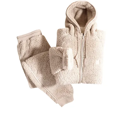 SEPTWOLVES Одежда Комплекты Светлый Чай Rice Шерпа Кожа Дружелюбный/Утолщенный Полубरशированная Ткань Мужские Пижамные Наборы