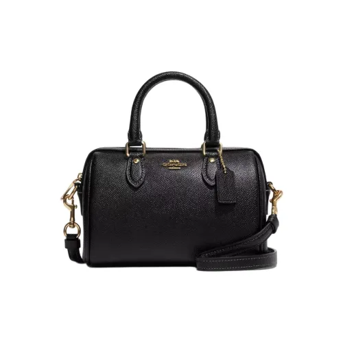 COACH Rowan Переработанная кожа Сумка Сумка через плечо Сумка через плечо Маленькая Женская Черная