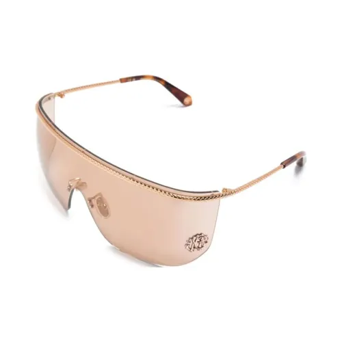 Roberto Cavalli Металл Нерегулярная форма Солнцезащитные очки Женские Золотой