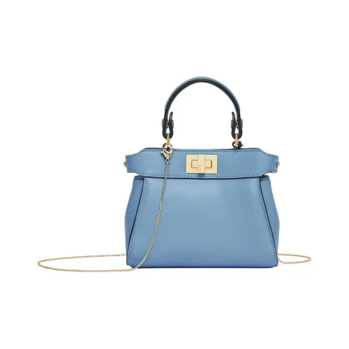 FENDI Peekaboo Lambskin One Shoulder Bag Nano Women's Blue FENDI Peekaboo Сумка с одним плечом из овечьей кожи размер Nano женский синий