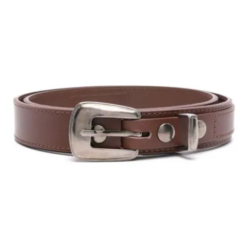 Lemaire Гладкая обработка булавка кожа ремни мужской кофейный коричневый ширина 3,5 см