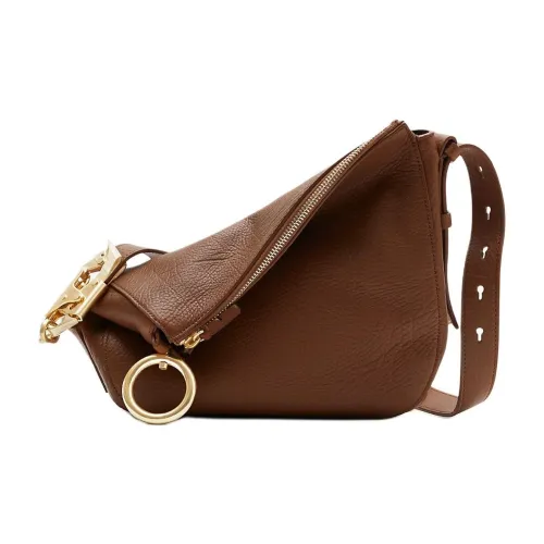 Burberry Knight Крупнозернистая текстура Телячья кожа Сумка через плечо Маленькая Женская Фундуковый Коричневый