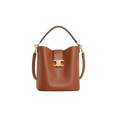 CELINE Louise Телячья кожа Сумка через плечо Средняя Женская Коричневая Коричневая