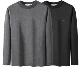 2-штучный топ (Темная конопля, серый + черный) с утолщенным слоем из полярного флиса / с средней шеей, ветрозащитный