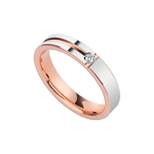 Saya 857 Тунгстен Золото Кольца Унисекс Розовое Золото Цветовой блок Идеально для личного ношения