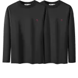 2-штучный топ (Черный + Черный) с флисовым и толстой/средней шеей, ветрозащитный