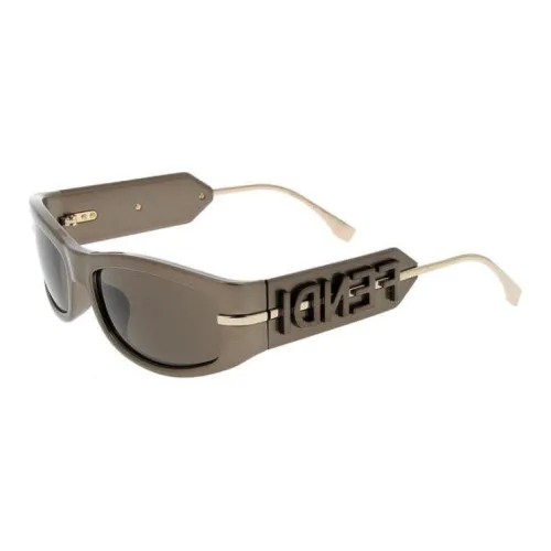 FENDI Прямоугольные Солнцезащитные очки Женские Коричневые