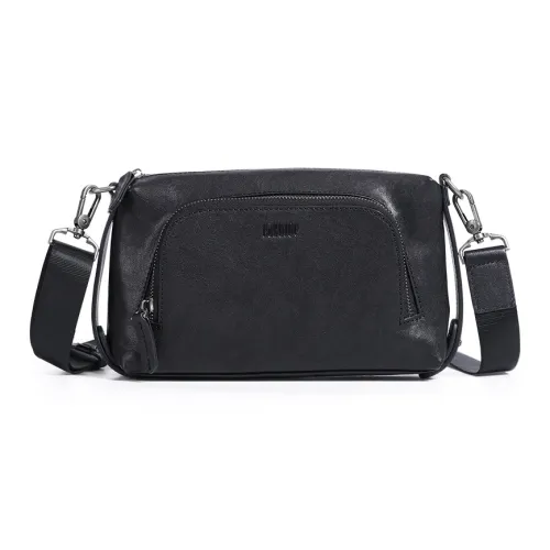 PABOJOE Сумка через плечо из лощеной коровьей кожи стандартная мужская черная