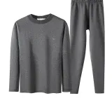 Термическое нижнее белье, топы + термическое нижнее белье, топы, комплекты одежды (темно-серый вереск) утолщенный и с флисовой подкладкой / ветрозащитный с высокой шеей / с легким доступом через дверной замок