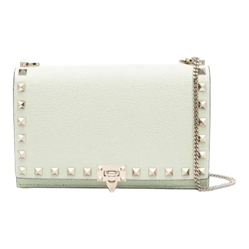 Valentino Rockstud Коровья кожа Конверт Сумка Плечевая сумка Мини Женская Светло-зеленая
