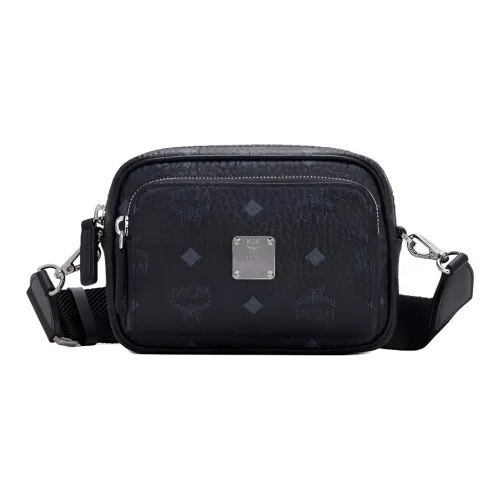 MCM Klassik Visetos Искусственная кожа Сумка через плечо Мини Мужская Черная