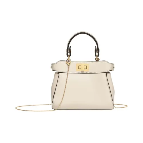 FENDI Nano PeekabooМиниатюрная Сумка Из Кожи Наппа Цвета Камелии