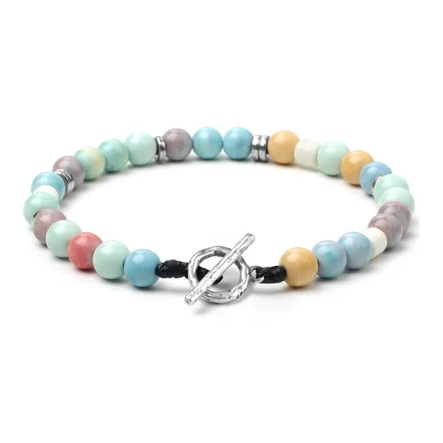 SUSOOK 925 стерлинговое серебро With oxygen Окаменелость Браслеты Унисекс Серебряный