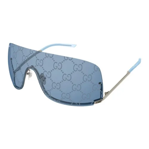 GUCCI Металл Нерегулярная форма Солнцезащитные очки Унисекс Серебряный